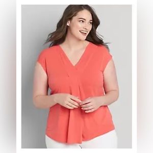 NWOT Lane Bryant Knit Kit Pleat-Front Top